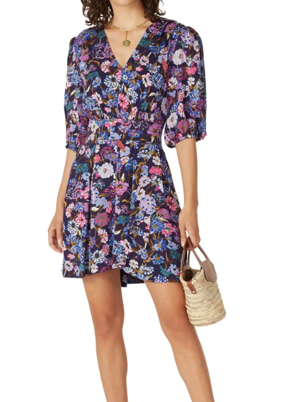 Tanya Taylor Nat 100% Silk Floral Mini Dress 18 Gorgeous flattering feminine